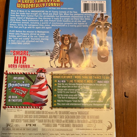 NWOT Kids DVD Madagascar Full Screen - Picture 2 of 2